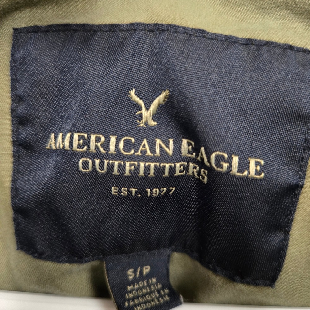American‎ Eagle Outfitters Olive Green Utility Anorak Jacket Hooded Zip Pockets - Picture 5 of 13